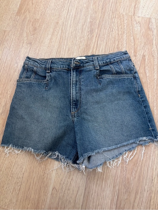 Favorite Daughter Pants - Favorite Daughter Blue Jordie Super High Rise Cut Off Denim Short Women's 30